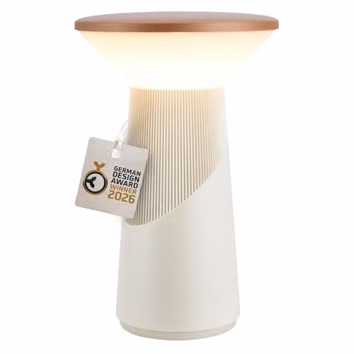 Briloner Pilia Rechargeable LED Table Lamp with Stepless Touch Dimmer, IP44, Warm White, H 24 cm x W 15 cm x D 15 cm, Warm Grey Coffee – 2
