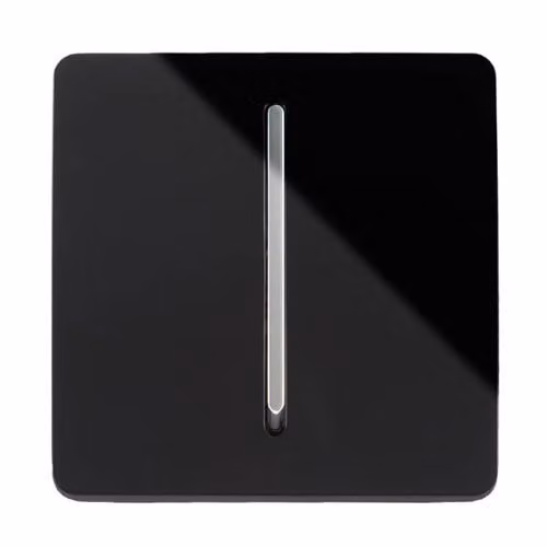 Trendi 1 Gang 3 Way Intermediate 10 Amp Rocker Light Switch in Piano Black with Chrome Accents – 2