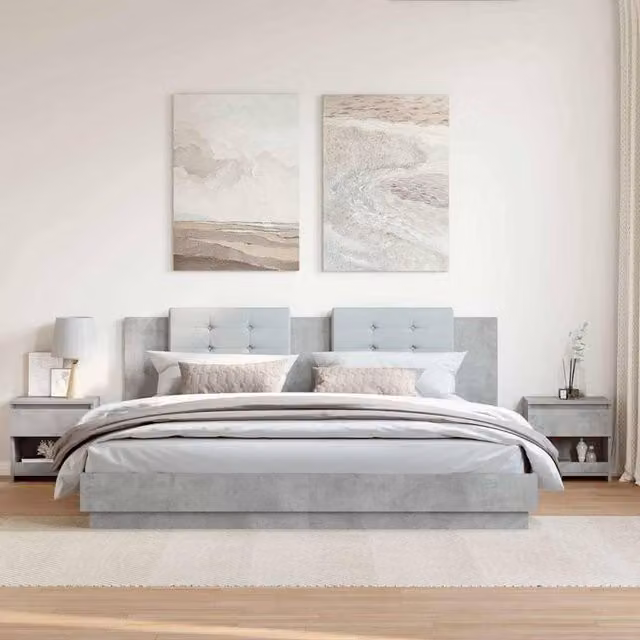 Berkfield Home Elegant Bedside Cabinets, 2 Piece Set, Concrete Grey, W: 40 cm, D: 30 cm, H: 39 cm – 1