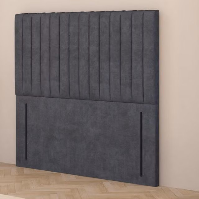 Somnior Beds Ltd Verona Velvet 54 inch Floor Standing Upholstered Headboard in Charcoal Grey King Size