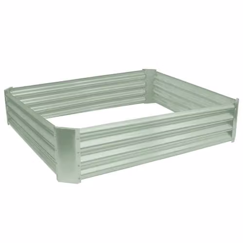 Harbour Housewares Galvanised Steel Raised Garden Bed in Black, W/D/H: 120 x 120 x 30 cm