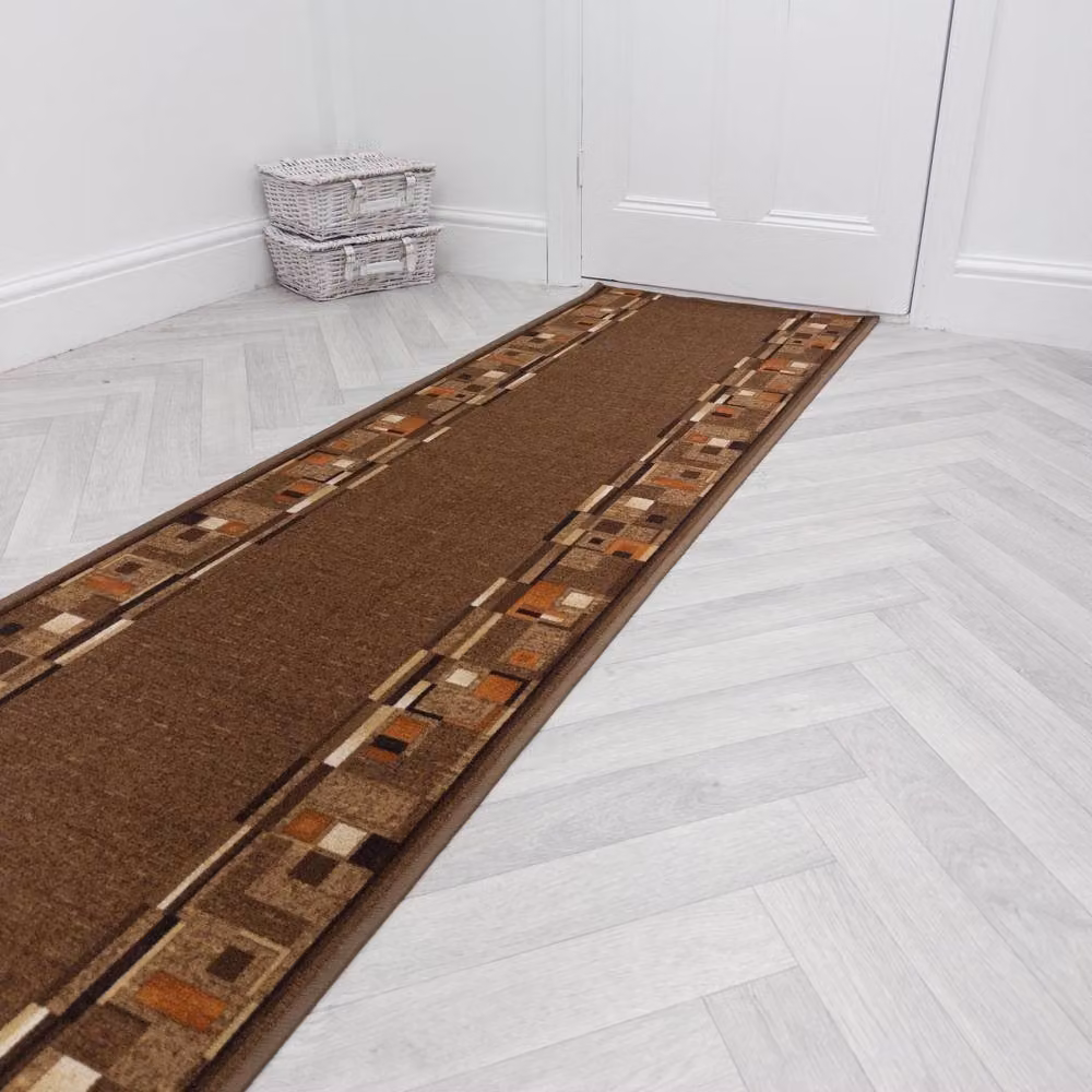runrug Bombay Hallway Runner Rug in Dark Brown, W: 66 cm, L: 300 cm – 5