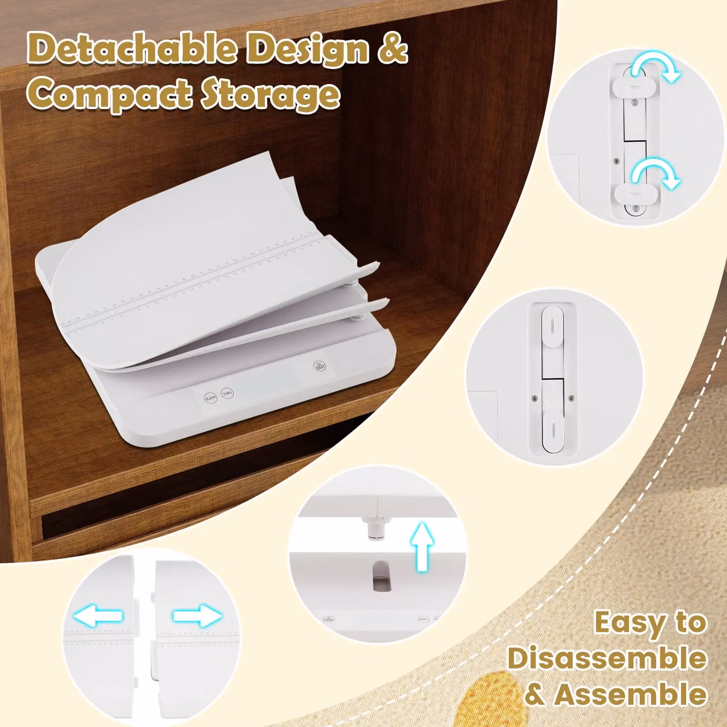 Costway Baby Weight Scale with Detachable Tray in White – 3