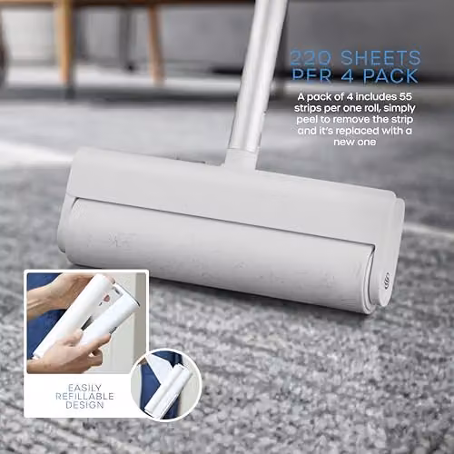 Swan Elevate Strong Adhesive Lint Roller Refills, 4 Pack, White – 5