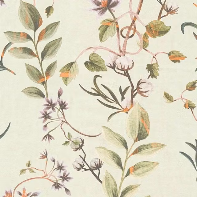 I Love Wallpaper Bloom and Leaf Botanical Floral Wallpaper in Sage Green, White and Blue