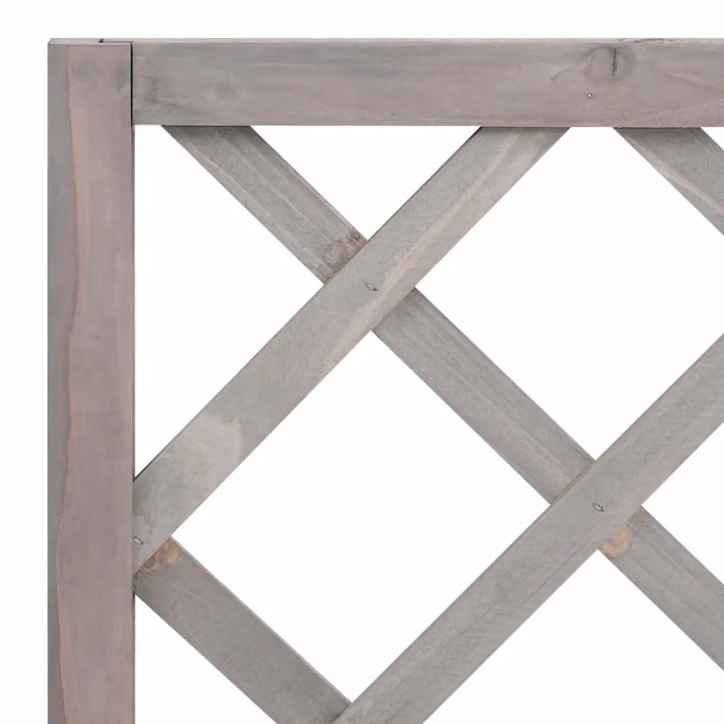 Berkfield Home Grey Garden Trellis Planter in Solid Firwood, W/D/H: 70 x 30 x 135 cm – 3