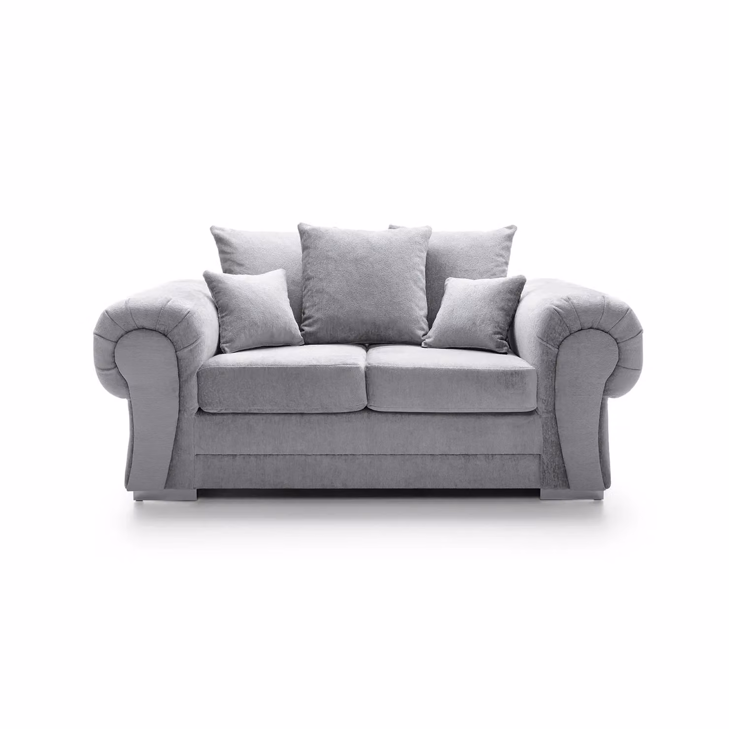 Abakus Direct Verona 2 Seater Sofa in Light Grey Crushed Chenille, W/D/H: 175 x 88 x 80 cm – 2