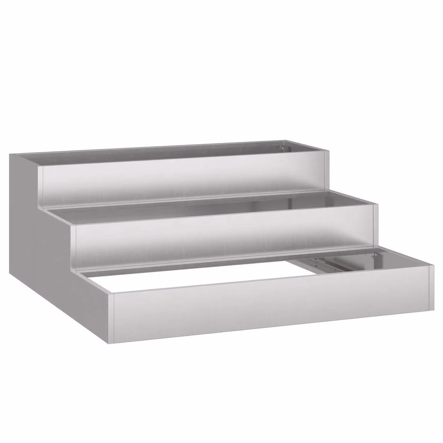Berkfield Home 3-Tier Stainless Steel Garden Planter in Silver, W/D/H: 90 x 90 x 35 cm – 2