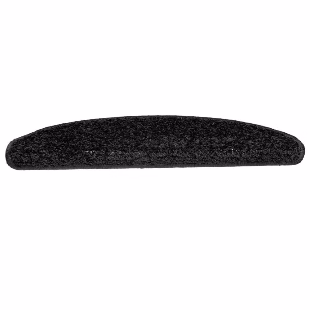 Berkfield Home Self-Adhesive Carpet Stair Treads, 15 Pieces, Black, W: 65 cm, D: 21 cm, H: 4 cm – 3