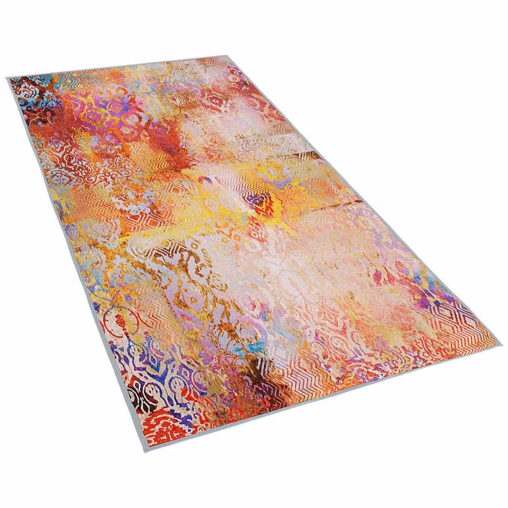 Wyld and Coco Multicolour Abstract Woven Polyester Area Rug with Anti Slip Backing, W: 80 cm, L: 150 cm – 2