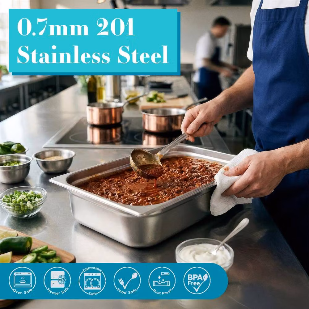 Argon Tableware Stainless Steel Gastronorm Container 1/1, 18 l, Silver – 4