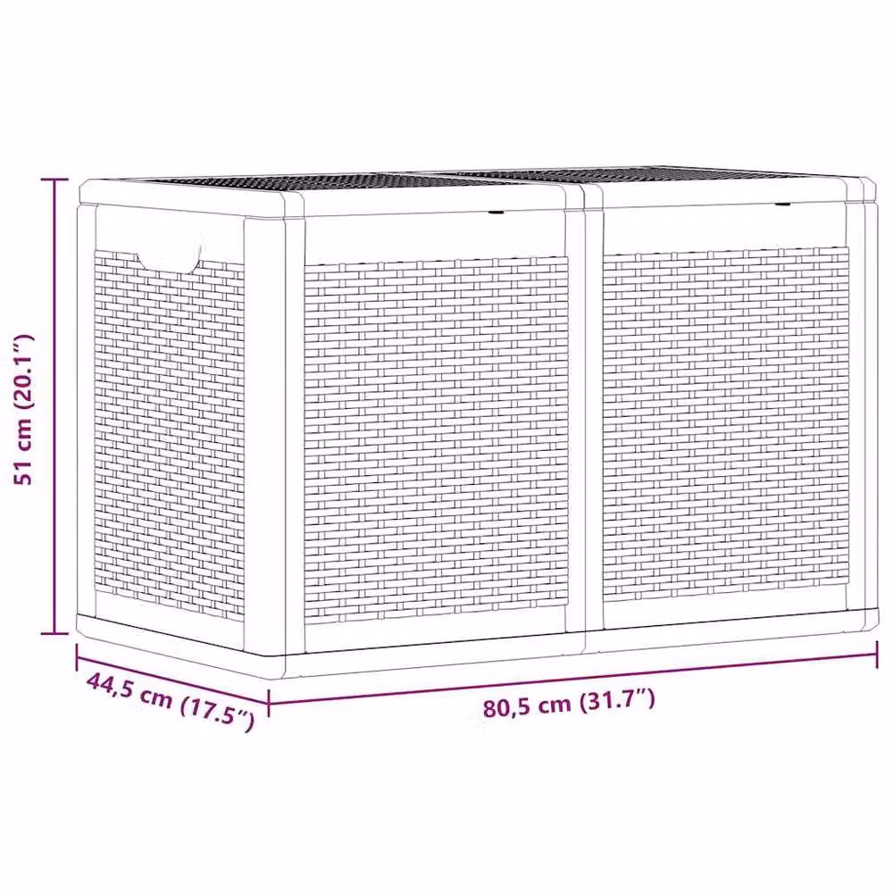 Berkfield Home Grey Rattan Style Garden Storage Box, 180 L – 3