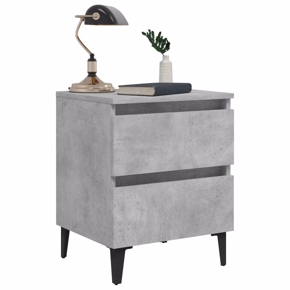 Berkfield Home Sturdy Bed Cabinet in Concrete Grey, W/D/H: 40 x 35 x 50 cm – 3