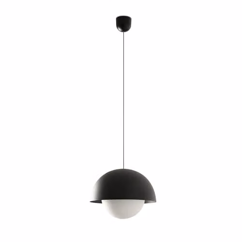 Netlighting Marisol Dome Pendant Ceiling Light in Matt Black with Warm White LED 2700K – 1
