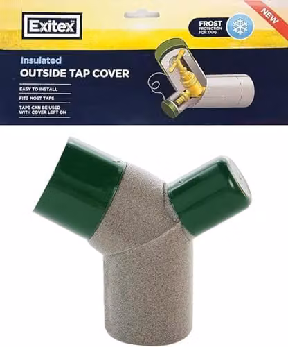 Exitex Insulated Grey Plastic Outside Garden Tap Cover for Winter Frost Protection