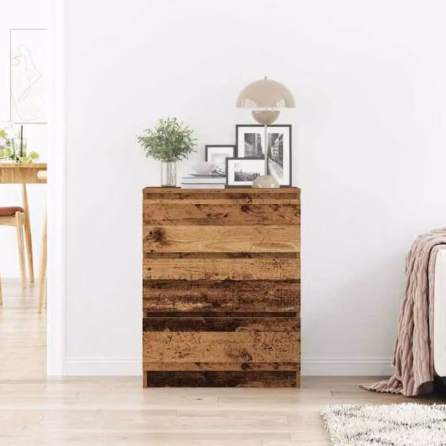 Berkfield Home Rustic Old Wood Sideboard in Brown, W/D/H: 60 x 35 x 76 cm