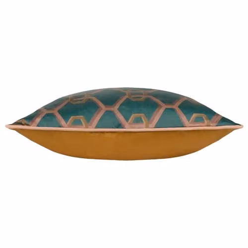 Paoletti Carnaby Chain Geometric Satin Polyester Filled Cushion in Petrol Green, 45 x 45 cm – 2