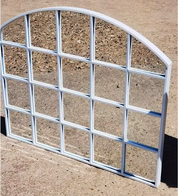 DEENZ White Arch Rectangle Window Style Wall Mirror, W: 76 cm, H: 90 cm