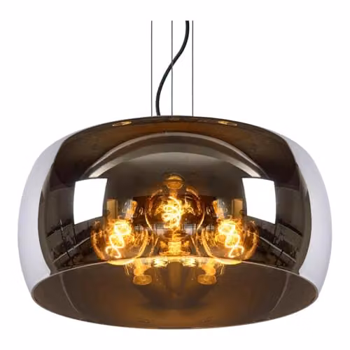 Lucide Olivia Dimmable Adjustable Modern Pendant Light in Grey with Glass Shade, Diameter: 50 cm – 3