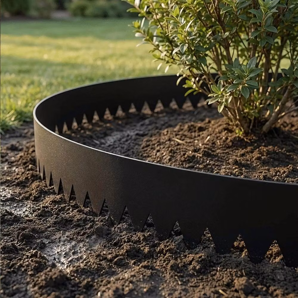EONLION Rusted Flexible Metal Garden Border Lawn Edging in Black – 3