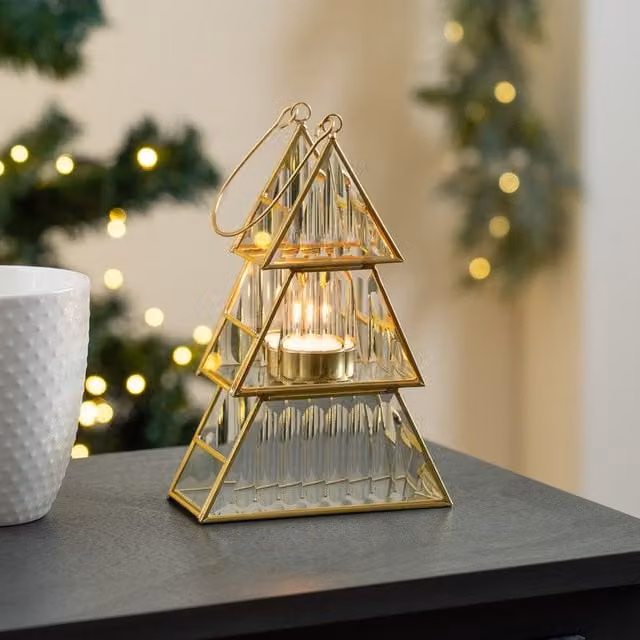 Scottish Everlastings Ltd Gold Tree Tealight Candle Holder, Height: 19.5 cm – 1