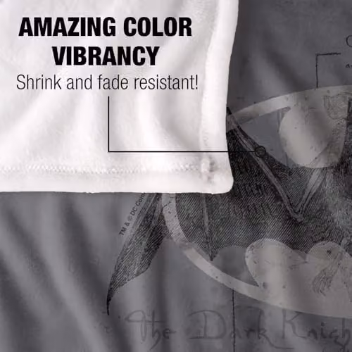 LOGOVISION Batman Arcane Bat Logo Super Soft Fleece Throw Blanket, Multicolour, W: 91.44 cm x L: 147 cm – 2