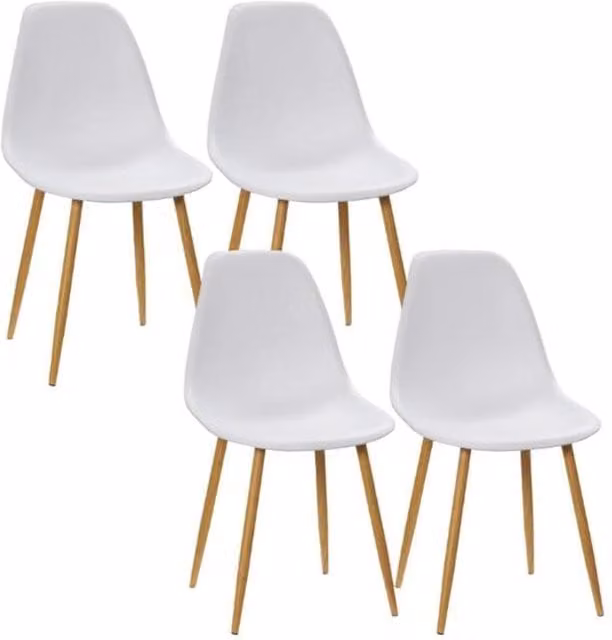 Chilli Seating Set of 4 Modern White Dining Room Chairs