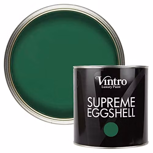 Vintro Eggshell and Satin Furniture Paint for Walls, Wood and Trim in Dark Green, 2.5 Litres
