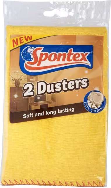Spontex Large Dusters, 2 Pack of 10 (Total 20 Dusters), Yellow