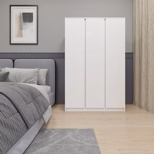 Seconique Malvern 3 Door Wardrobe in White