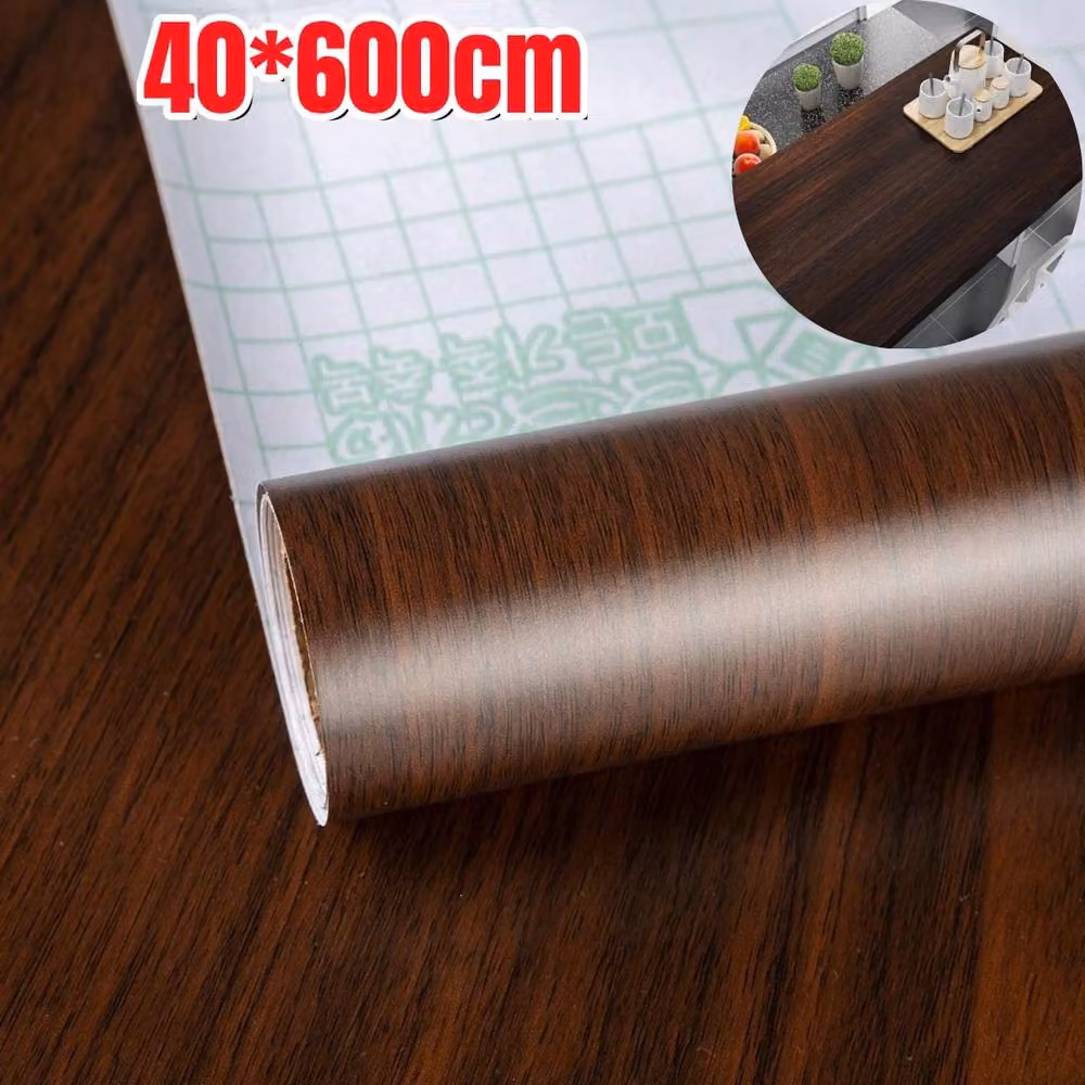 Nordara Brown Walnut Wood Grain Self Adhesive Peel and Stick Film Wallpaper – 2