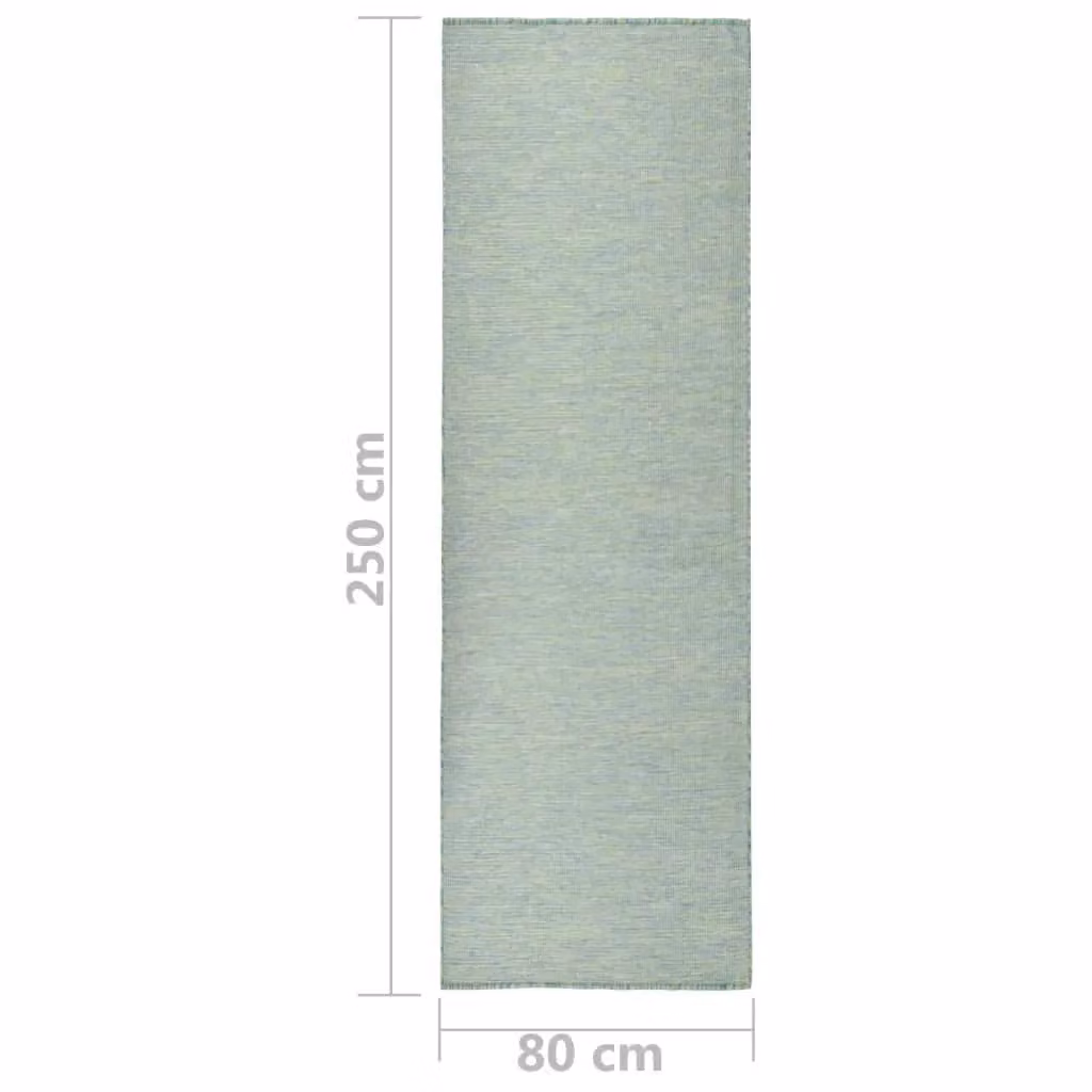 Berkfield Home Outdoor Flatweave Rug in Turquoise and Black, W/D/H: 80 x 250 cm – 2