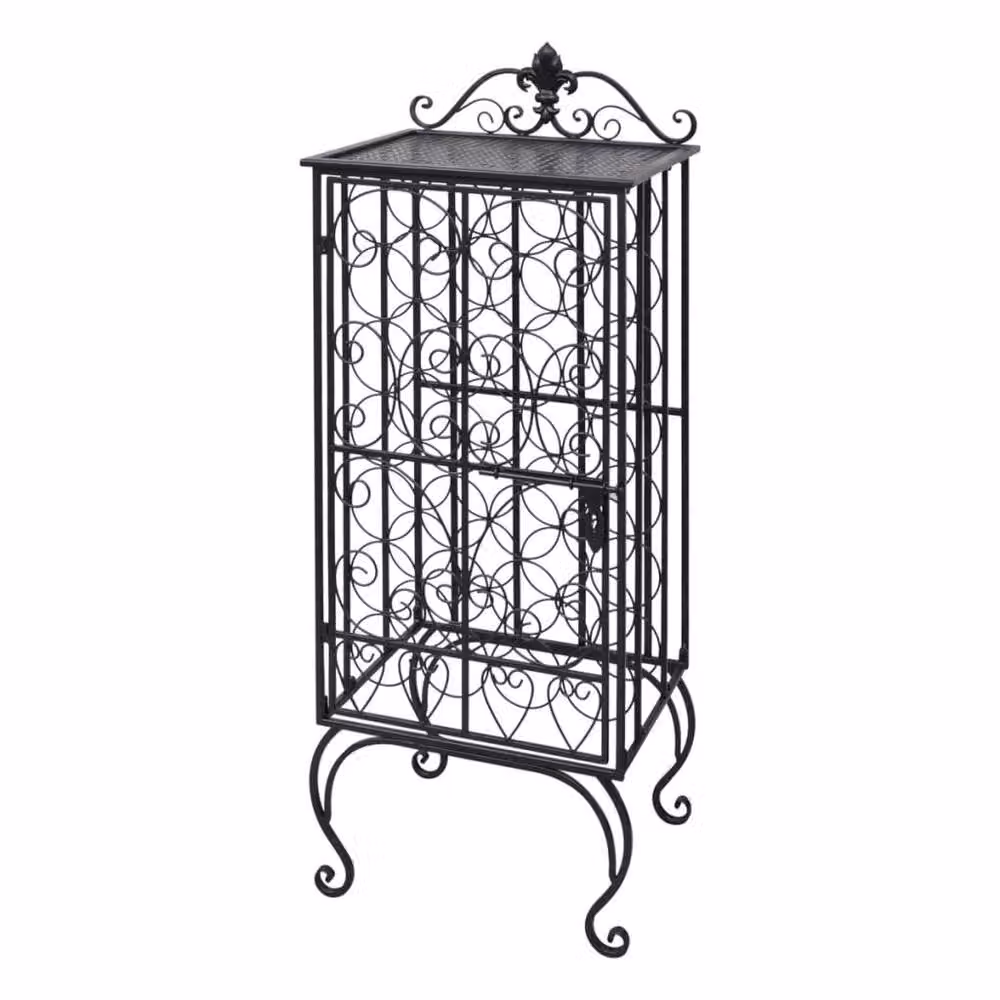 Berkfield Home Metal Wine Rack for 28 Bottles in Matt Black – 3
