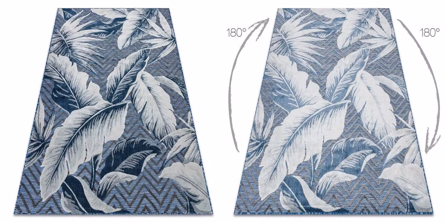 RugsX Botanic Floral Blue Rectangular Rug, W: 157 cm, D: 220 cm – 2