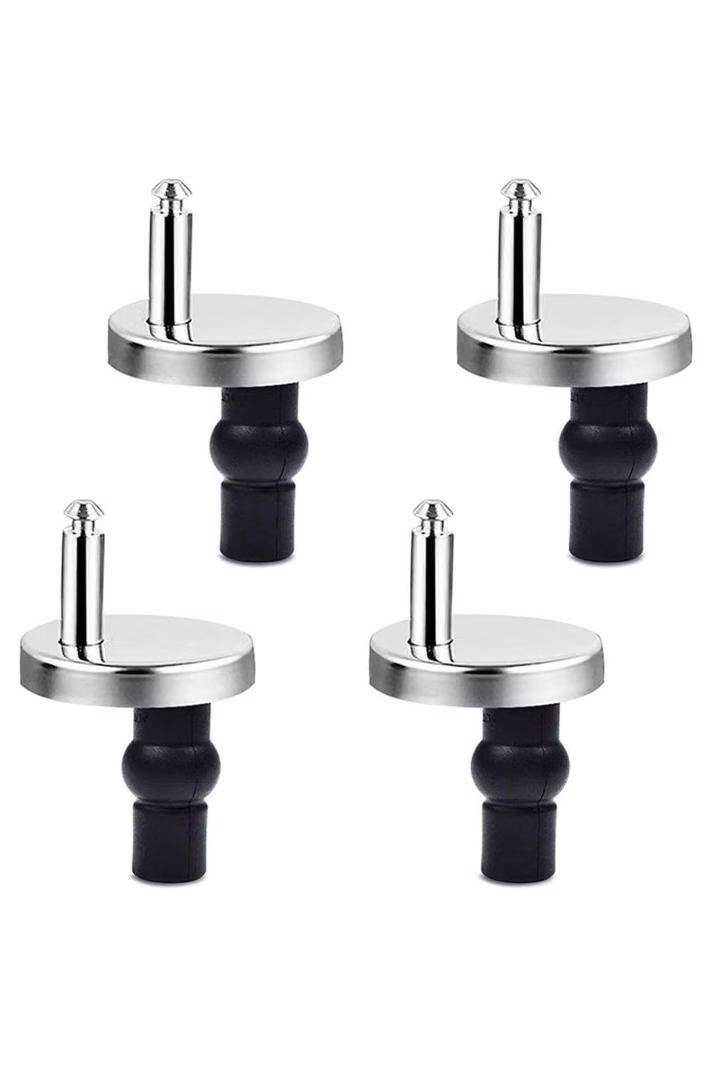 KDMD 4 Pack Top Fix Quick Release Toilet Seat Hinge Mounting Set in Silver Chrome – 1