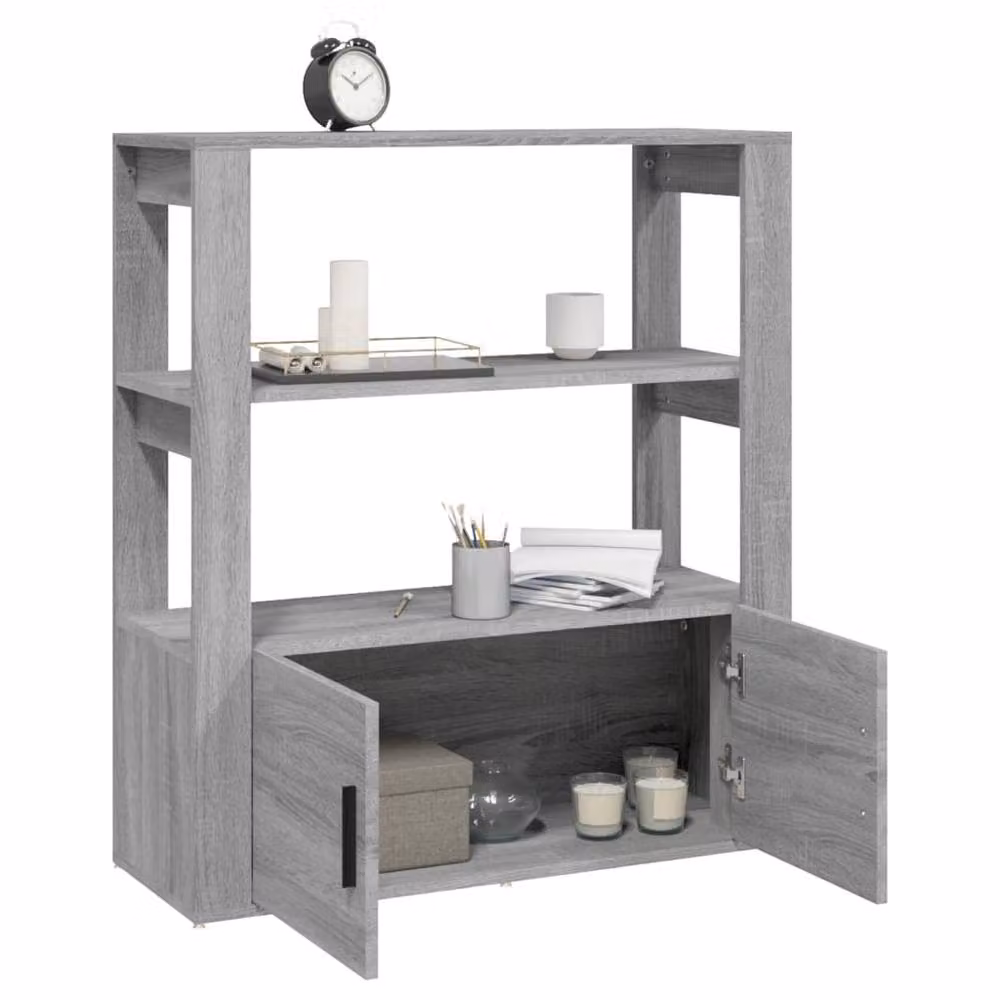 Berkfield Home Grey Sonoma Sideboard in Engineered Wood W/D/H: 80 x 30 x 90 cm – 2