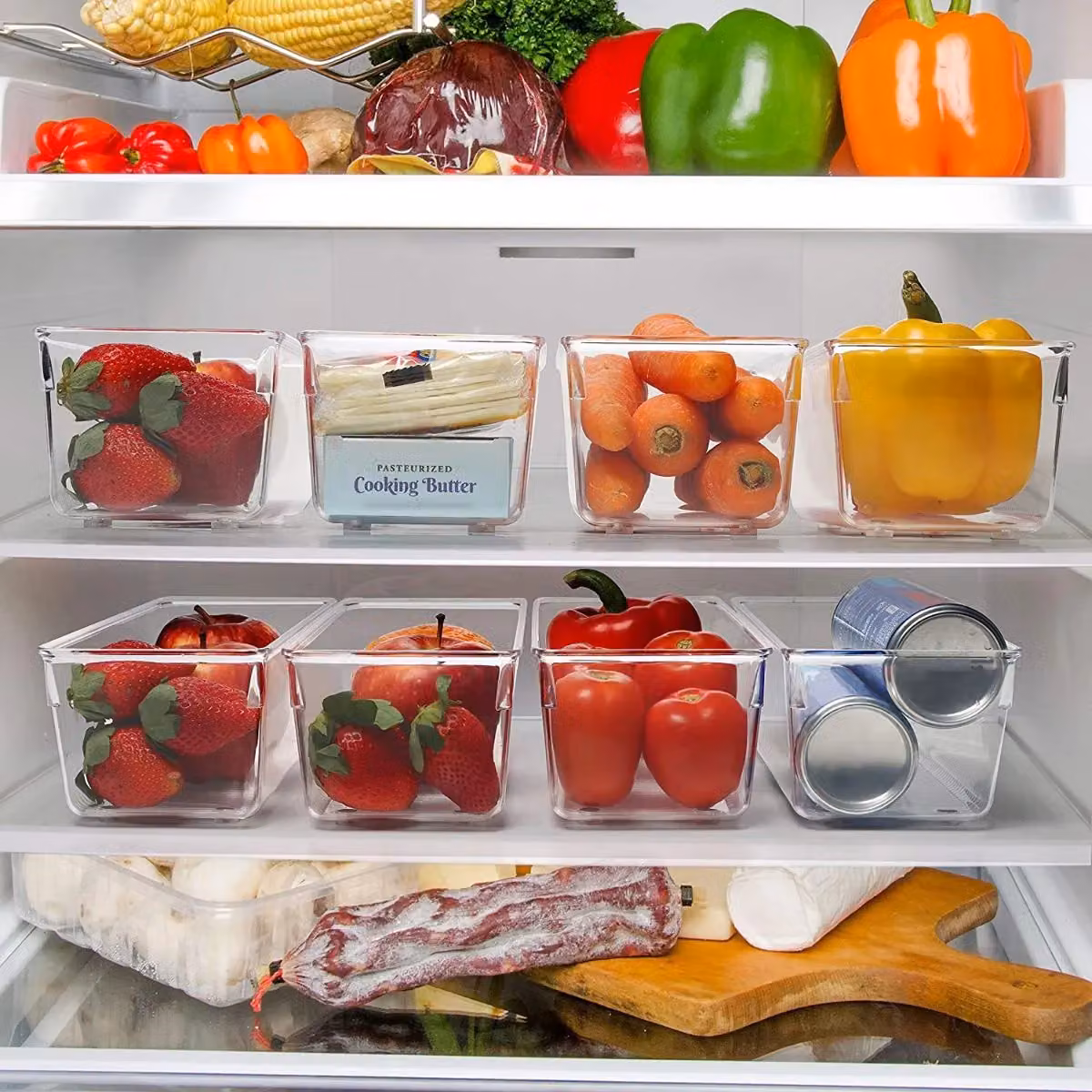 LIVIVO Set of 3 Transparent Plastic Stackable Storage Organisers, W: 25.7 cm, D: 15.3 cm, H: 13.5 cm – 3