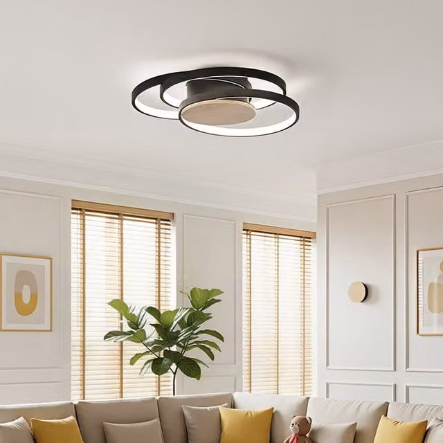 Lifeideas Three-Layer Irregular Modern Ceiling Light in Black