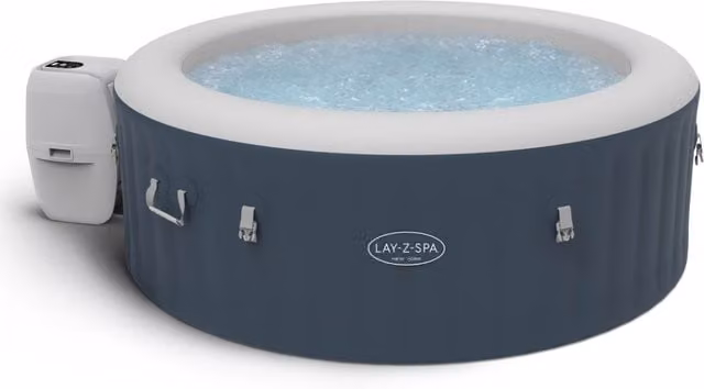 Lay-Z-Spa New York AirJet Inflatable Round Hot Tub for 4-6 People, Blue