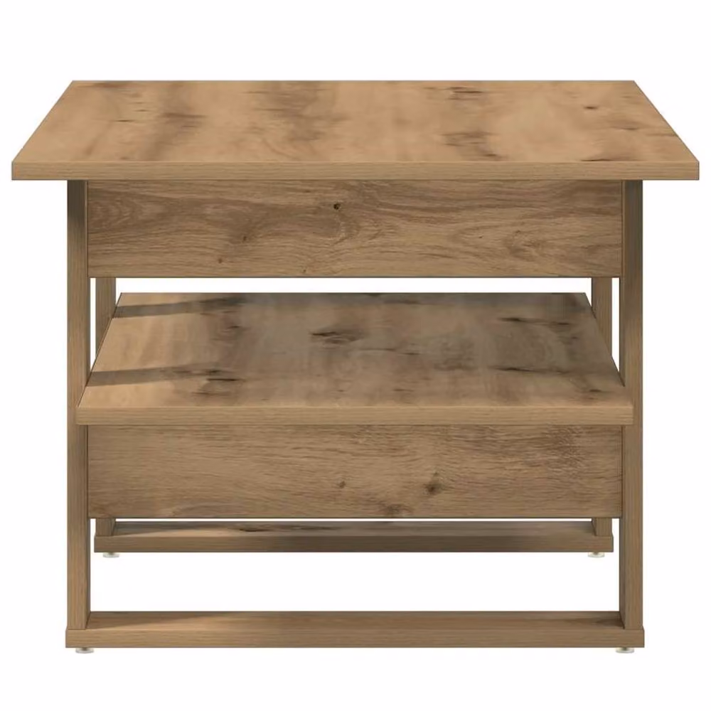Berkfield Home Artisan Oak Decorative Coffee Table in Brown, W/D/H: 102 x 55 x 42 cm – 3