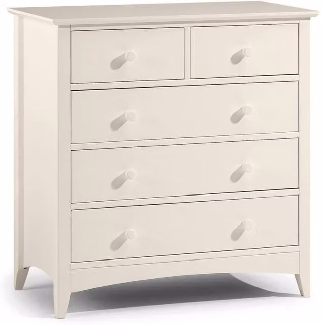 Cheshire Premium Luma 3 + 2 Drawer Chest in Off-White