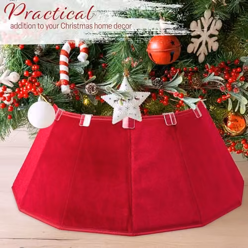 Deco Express Red Velvet Christmas Tree Skirt – 3