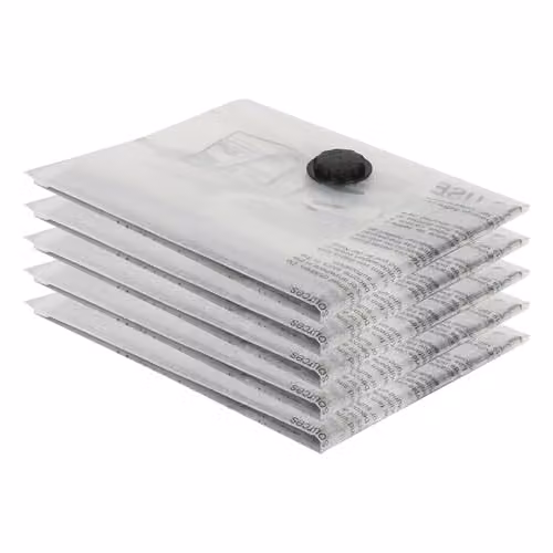 Harbour Housewares Vacuum Storage Bags, Grey and Transparent, Pack of 5, W: 60 cm x D: 80 cm