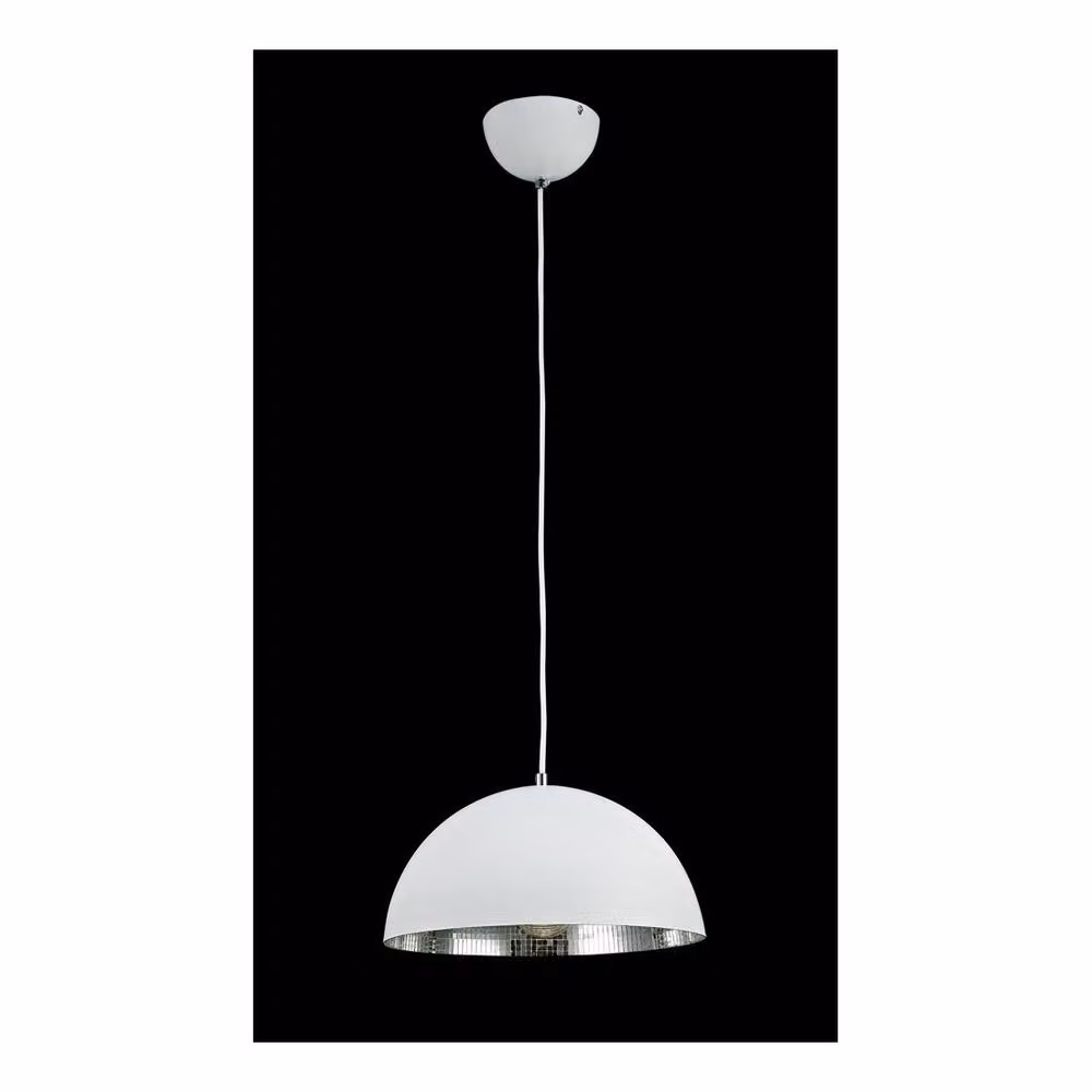 Netlighting Krista Dome Ceiling Pendant in Matt White with Mirror Mosaic Glass Inner and E27 Socket – 2