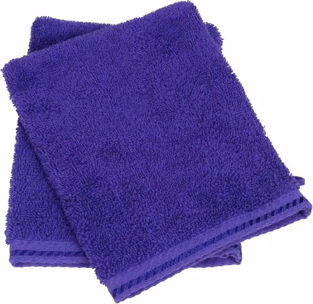 ARTG Purple Fluffy Cotton Terrycloth Wash Glove with Satin Trim
