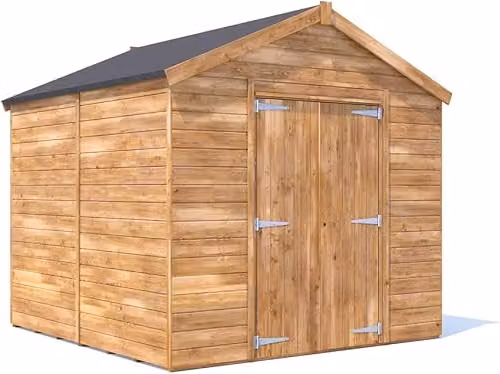 Dunster House Overlord Modular Wooden Garden Storage Shed in Brown with 15mm Tongue and Groove Walls and Apex Roof