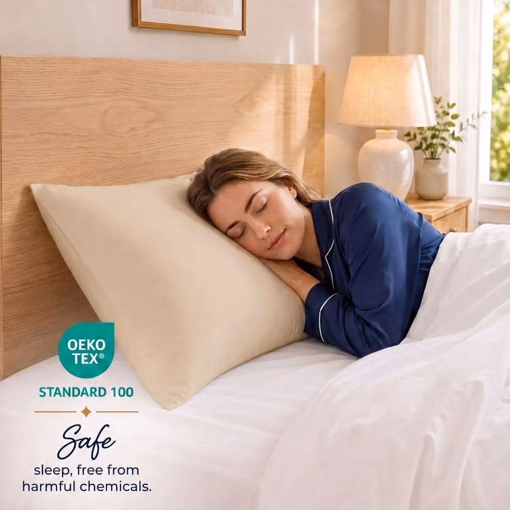 Pamposh Pack of 6 Beige Egyptian Cotton Pillowcases, 400TC Mako Satin with Envelope Closure – 2