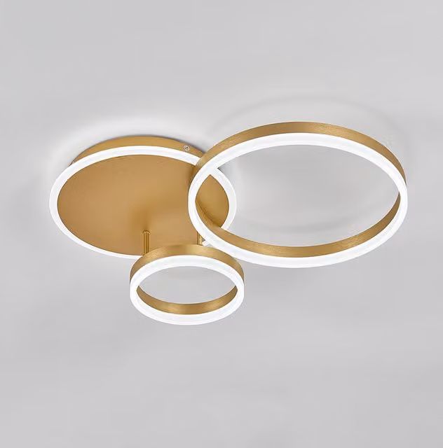 Living Star Loops Modern LED Ring Ceiling Light in Gold/Brass