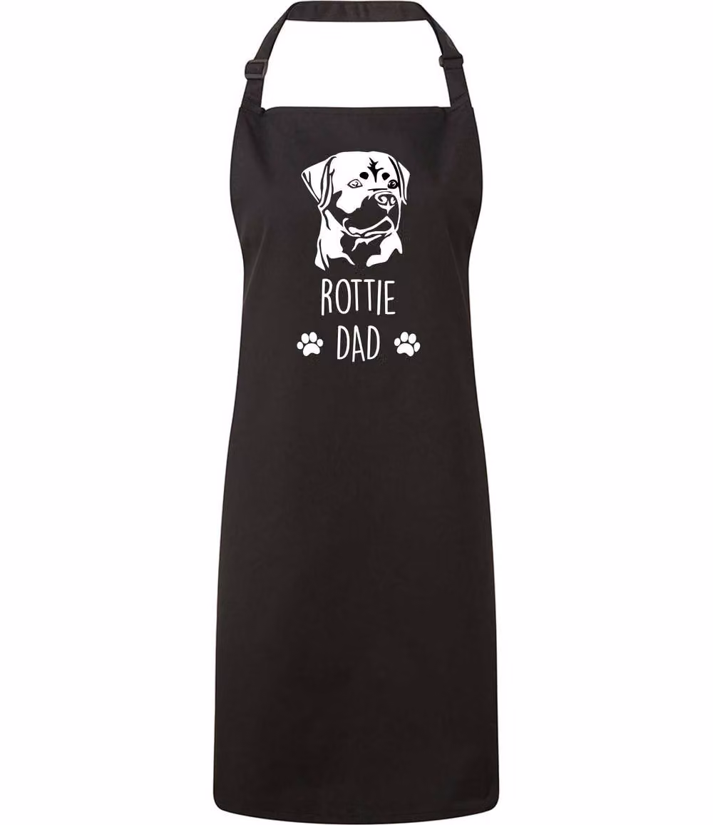 60 SECOND MAKEOVER Men's Rottie Dad Apron in Black – 2