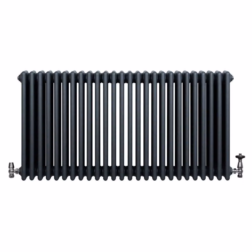 Monstershop Traditional 4 Column Steel Radiator with Integrated Valves, Anthracite Grey, W: 60.0 cm, H: 119.0 cm – 2